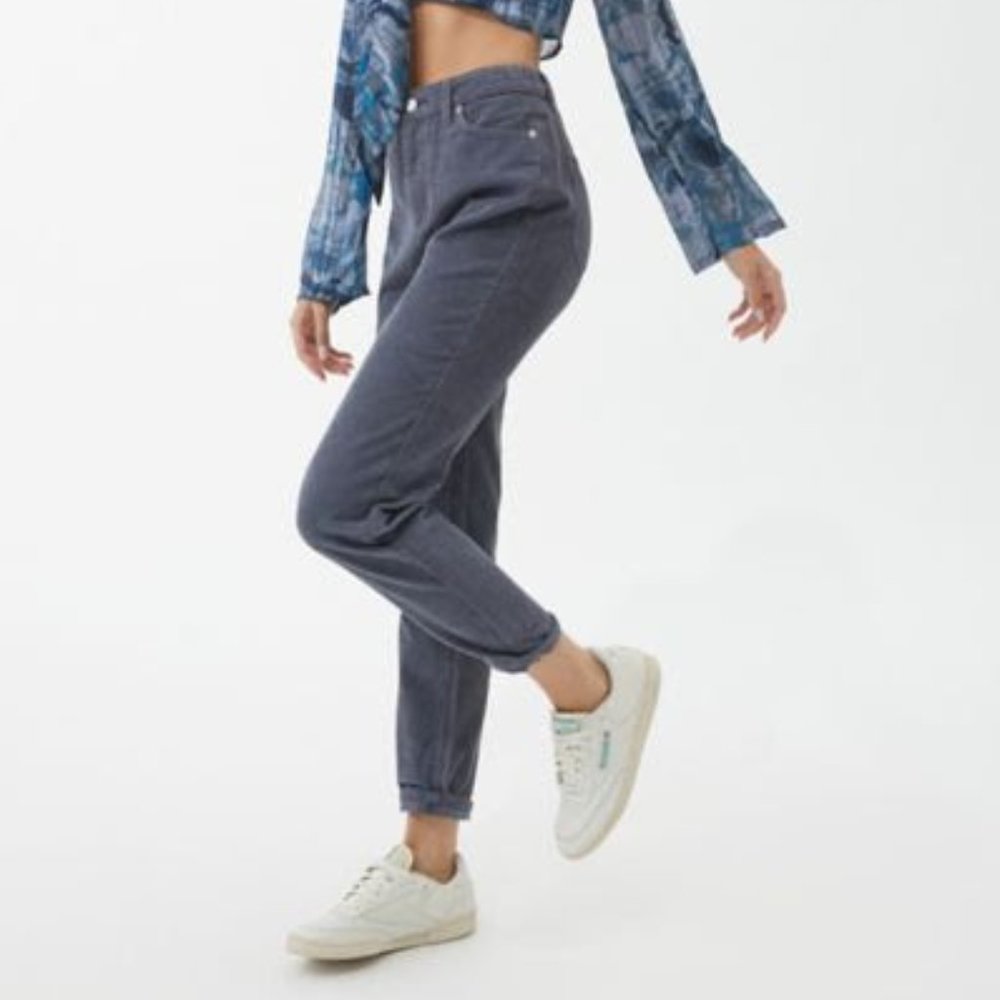 Urban Outfitters BDG Navy Corduroy High-Waisted Mom Pants - M (EUC)